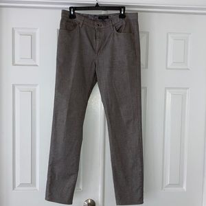 Designer Ted Baker London Brown Gray Straight Leg Pant
